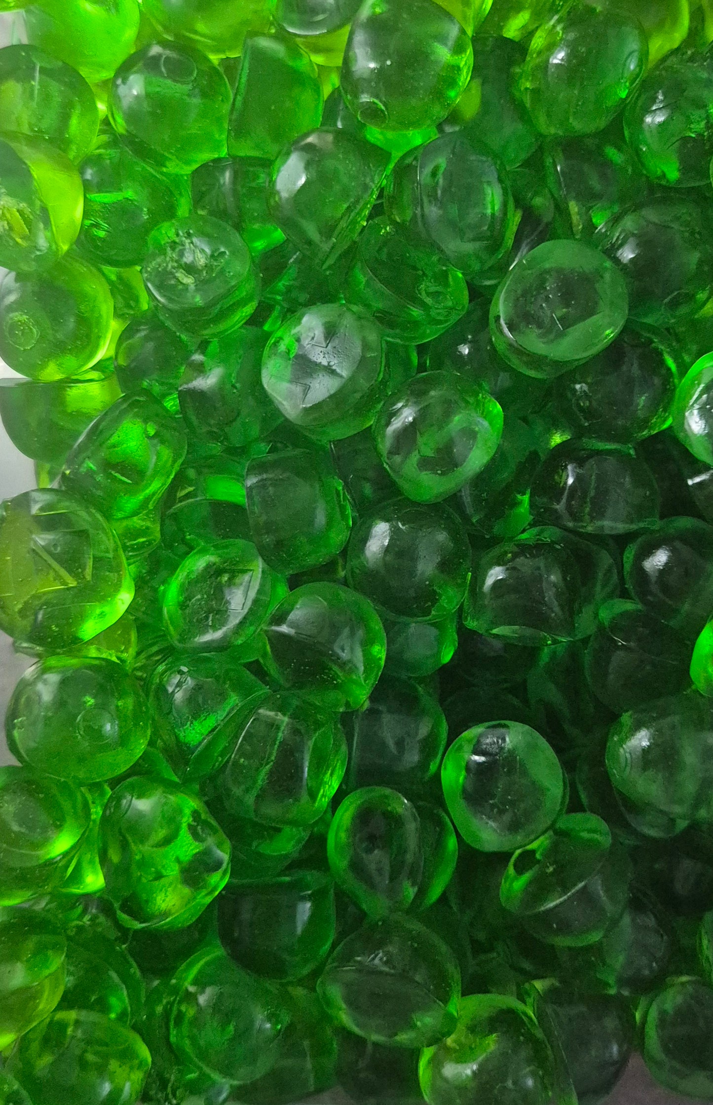 Perles vertes Lisse pailletées Pommes sans sucre