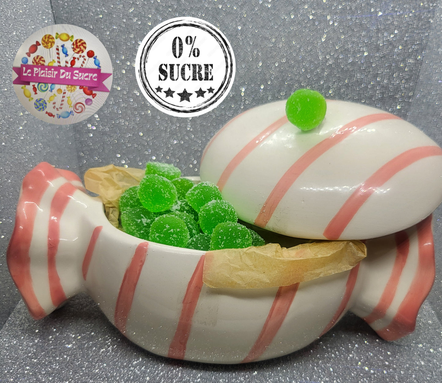 Perles vertes Pomme Enrobées sans sucre